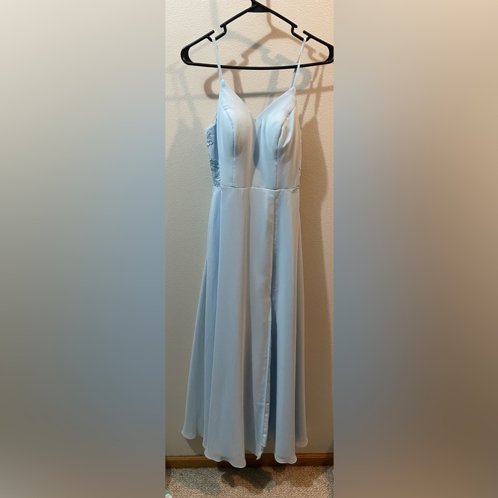 Azazie Bridesmaids Dress Light Blue Size 2
